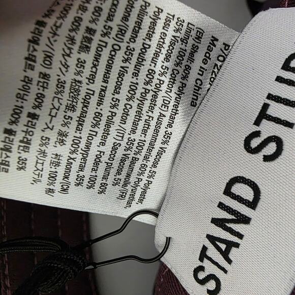 Stand Studio NWT Vida Faux Leather Grained Bucket Hat Burgundy Small main image 4